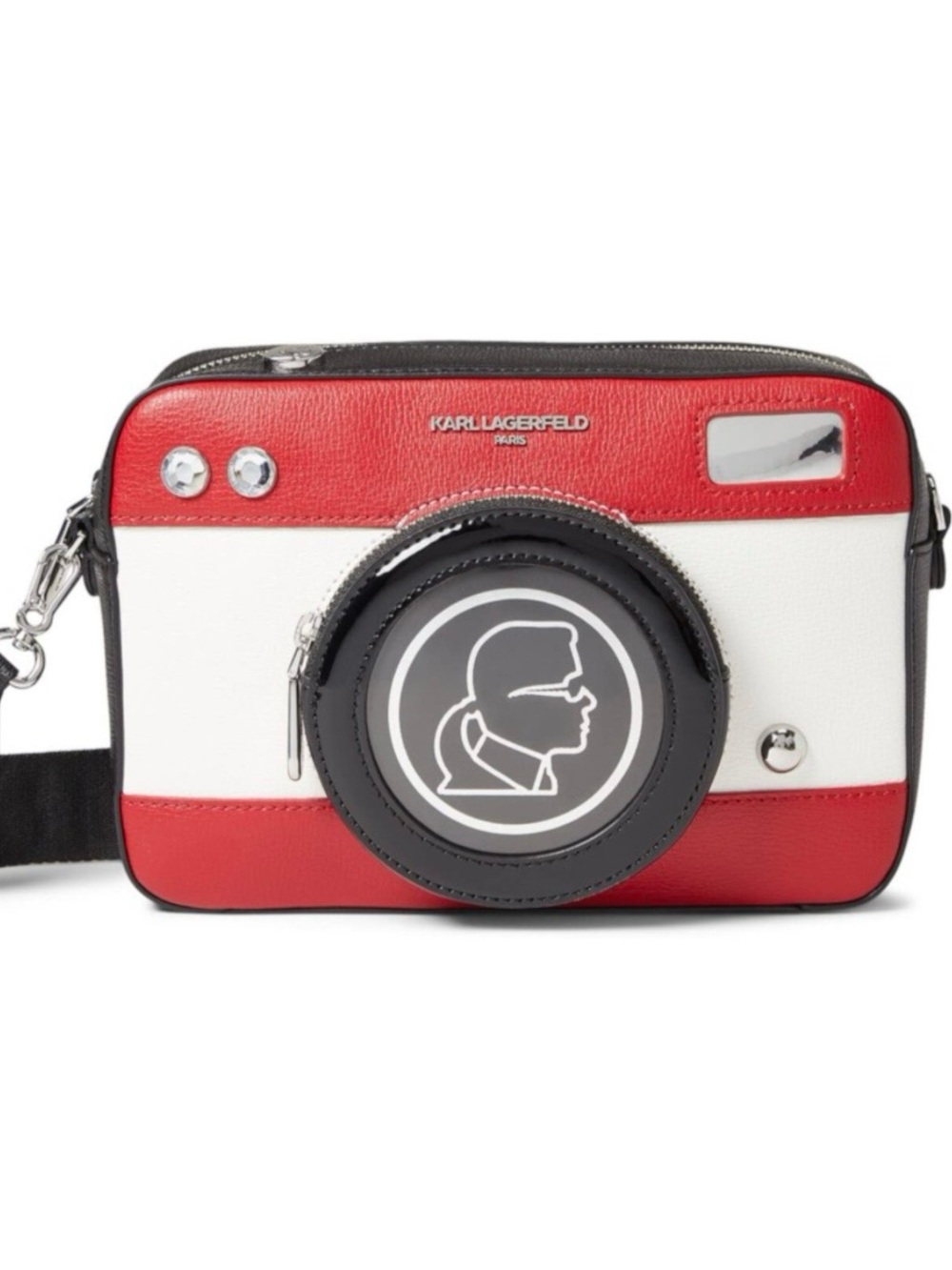 Karl Lagerfeld Red & White Camera-Shaped iKONS  Crossbody Bag